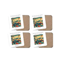 Thumbnail for The Soda Fountain Airport - Designed Coasters design on white 4-pieces-set