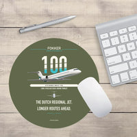 Thumbnail for Fokker 100 design on green army round mouse pad