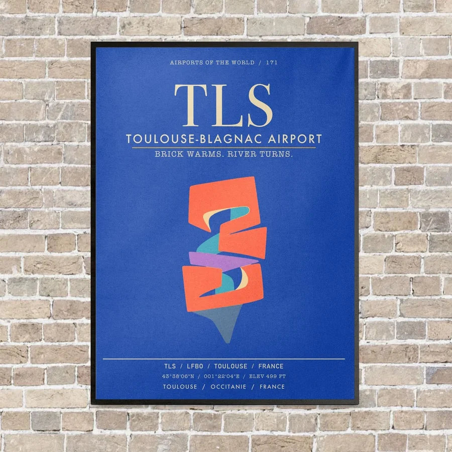 Toulouse-Blagnac Airport TLS - Canvas Framed - Blue