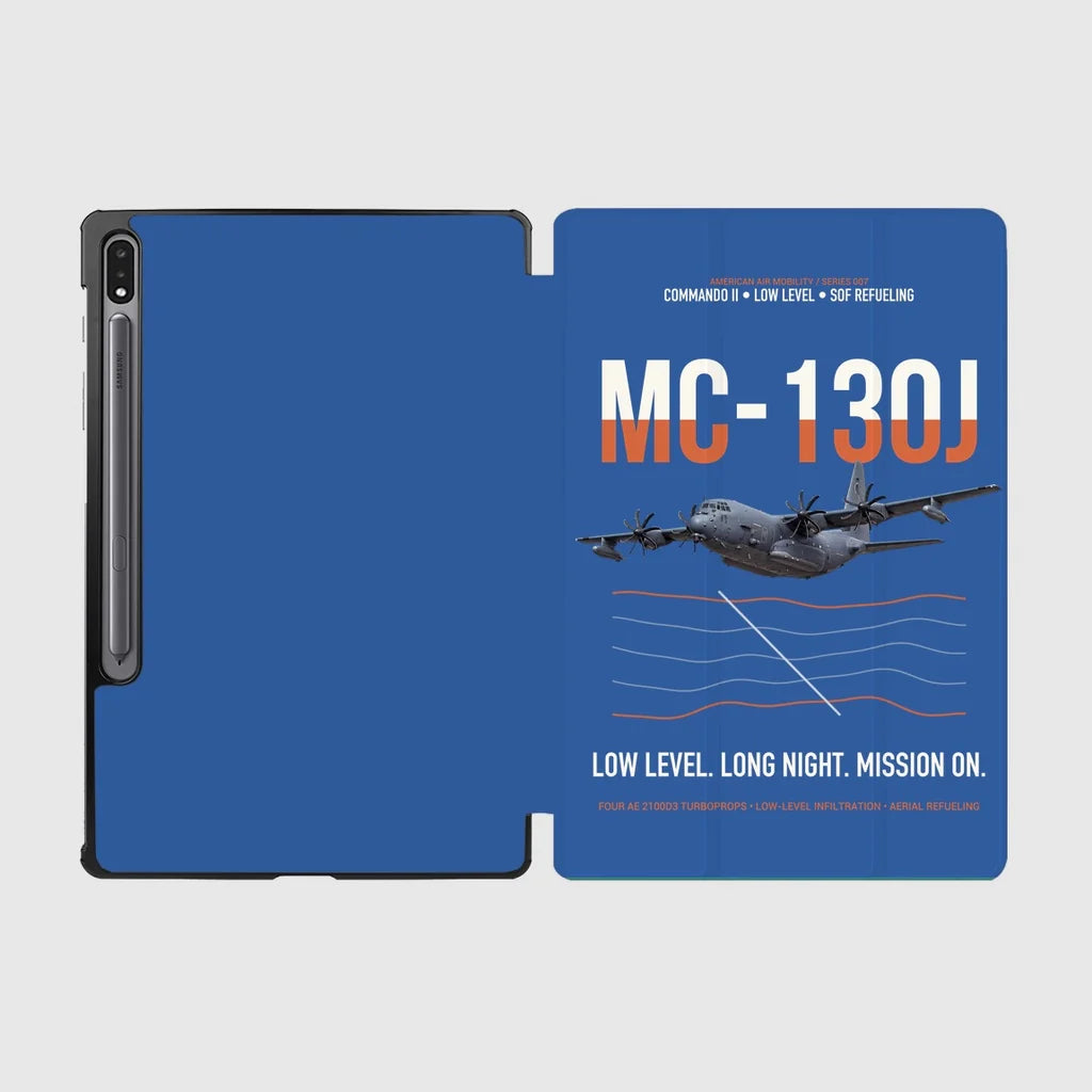 MC-130J COMMANDO II design on blue samsung tablet tablet case