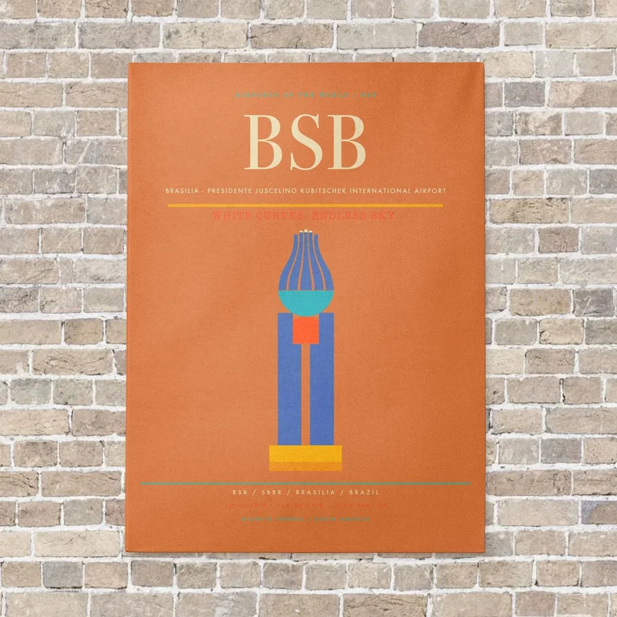 Brasilia - Presidente Juscelino Kubitschek International Airport BSB - Canvas No Frame - Orange