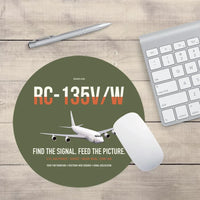 Thumbnail for RC-135V W Rivet Joint design on green army round mouse pad