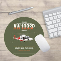 Thumbnail for Leonardo AW109SP GrandNew design on green army round mouse pad