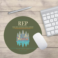 Thumbnail for Siem Reap International Airport (REP) design on green army round mouse pad