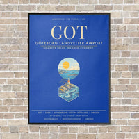 Thumbnail for Goteborg Landvetter Airport GOT - Canvas Framed - Blue