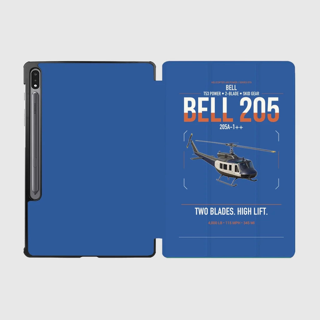 Bell 205A-1++ design on blue samsung tablet tablet case