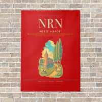 Thumbnail for Weeze Airport NRN vertical canvas print - no frame - red background