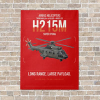 Thumbnail for Airbus H215M vertical canvas print - no frame - red background