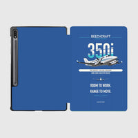 Thumbnail for Beechcraft King Air 350i design on blue samsung tablet tablet case