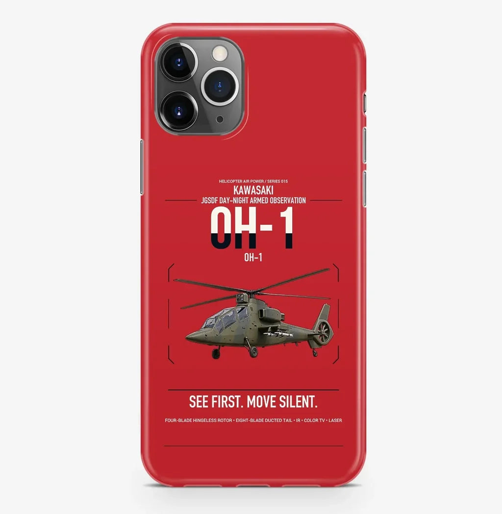 Kawasaki OH-1 design on red magsafe iphone case, for iPhone Pro Max