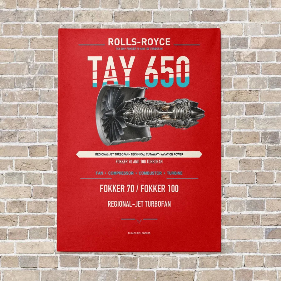 TAY 650 vertical canvas print - no frame - red background