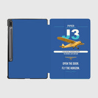 Thumbnail for Piper J-3 Cub design on blue samsung tablet tablet case