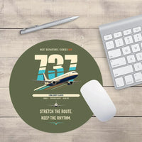 Thumbnail for Boeing 737-400 Classic design on green army round mouse pad