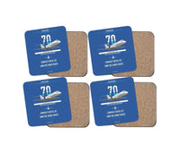 Thumbnail for Fokker 70 design on blue 4 pieces set coaster