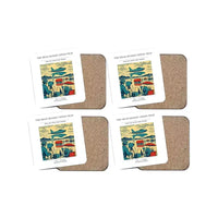 Thumbnail for The High Desert Speed Trap - Designed Coasters design on white 4-pieces-set