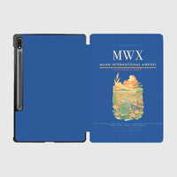 Thumbnail for Muan International Airport (MWX) design on blue samsung tablet tablet case