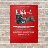 Thumbnail for FJ44-4 vertical canvas print - no frame - red background