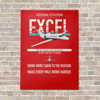 Thumbnail for Cessna Citation Excel vertical canvas print - no frame - red background
