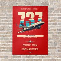 Thumbnail for Boeing 737-700 NG vertical canvas print - no frame - red background