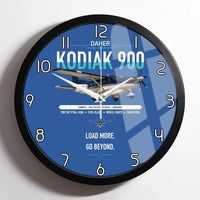 Thumbnail for Daher Kodiak 900 design on blue framed wall clock