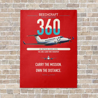 Thumbnail for Beechcraft King Air 360 vertical canvas print - no frame - red background