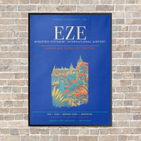 Thumbnail for Buenos Aires Ministro Pistarini International Airport EZE - Canvas Framed - Blue