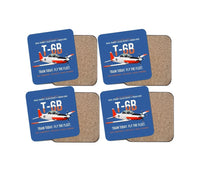Thumbnail for T-6B Texan II Naval Aviator Training design on blue 4 pieces set coaster