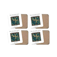 Thumbnail for The Atlantic Solo - Designed Coasters design on white 4-pieces-set