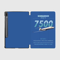 Thumbnail for Bombardier Global 7500 design on blue samsung tablet tablet case
