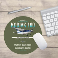 Thumbnail for Daher Kodiak 100 Series III design on green army round mouse pad