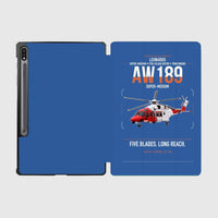 Thumbnail for Leonardo AW189 design on blue samsung tablet tablet case