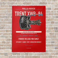 Thumbnail for TRENT XWB-84 vertical canvas print - no frame - red background