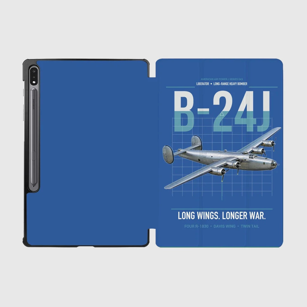 B-24J Liberator design on blue samsung tablet tablet case