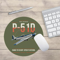 Thumbnail for P-51D Mustang design on green army round mouse pad