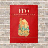 Thumbnail for Paphos International Airport PFO vertical canvas print - no frame - red background