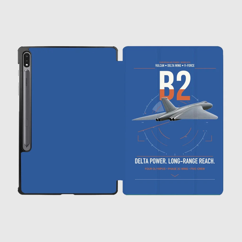 Avro Vulcan B2 design on blue samsung tablet tablet case