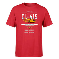 Thumbnail for Canadair CL-415 design on red t-shirt, single-side print