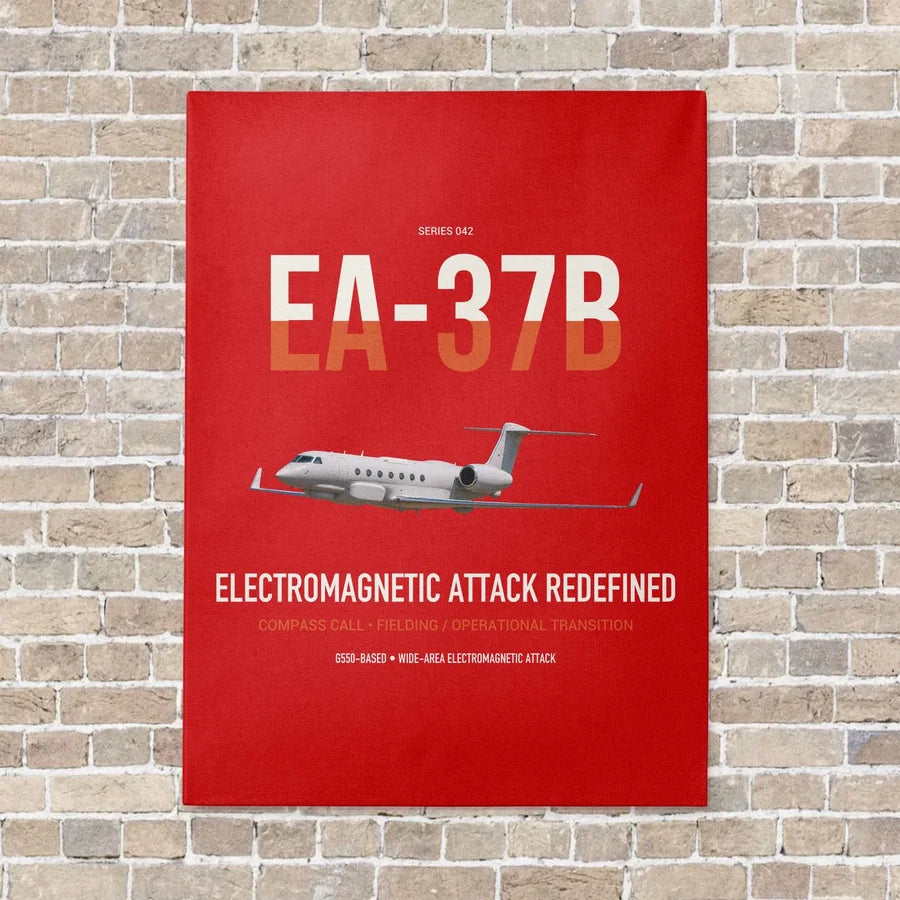 EA-37B Compass Call vertical canvas print - no frame - red background