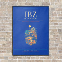 Thumbnail for Ibiza Airport IBZ - Canvas Framed - Blue