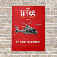 Thumbnail for Airbus H155 EC155 B1 vertical canvas print - no frame - red background