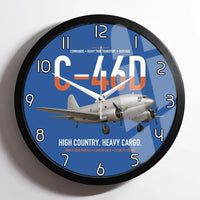 Thumbnail for C-46D Commando design on blue framed wall clock