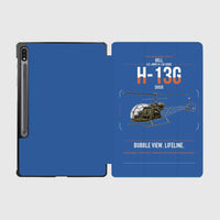Thumbnail for Bell H-13G Sioux design on blue samsung tablet tablet case