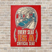Thumbnail for Every Seat Is A Critical Seat vertical canvas print - no frame - red background