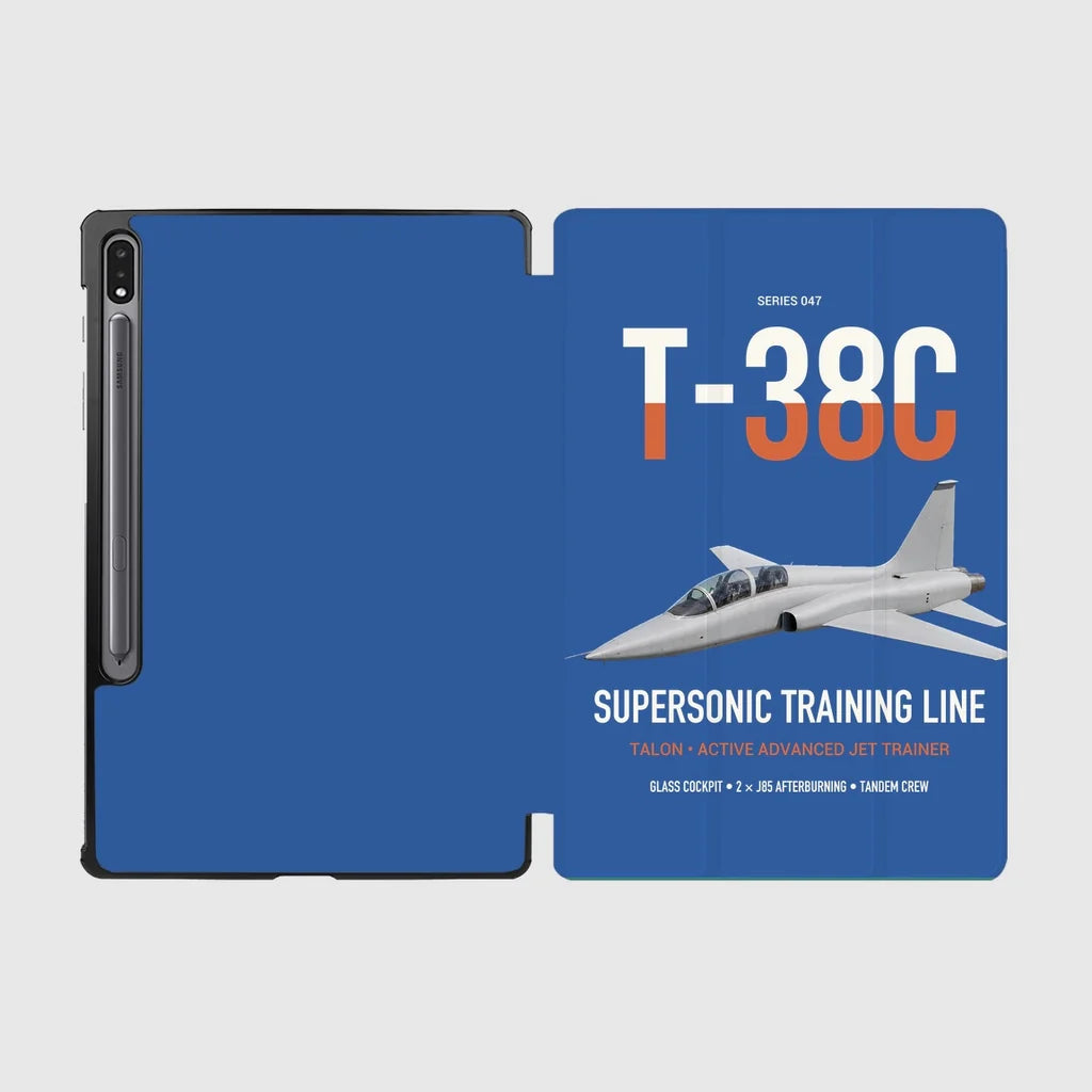T-38C Talon design on blue samsung tablet tablet case