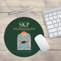 Thumbnail for Skopje International Airport SKP Mouse-Pad Round - Dark Green