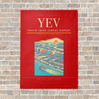 Thumbnail for Inuvik (Mike Zubko) Airport YEV vertical canvas print - no frame - red background