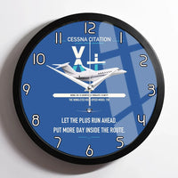 Thumbnail for Cessna Citation X+ design on blue framed wall clock