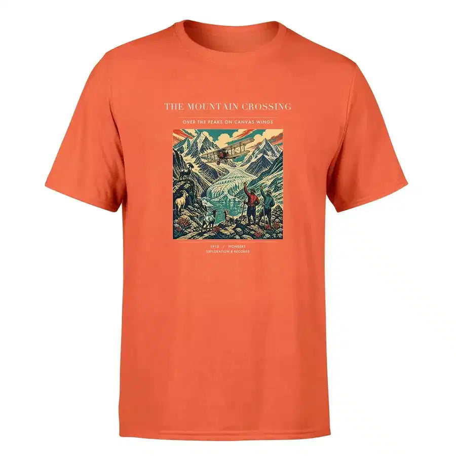 VINTAGE G4006 - The Mountain Crossing - Premium T-Shirt design on orange premium t shirt