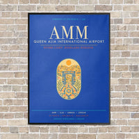 Thumbnail for Queen Alia International Airport AMM - Canvas Framed - Blue