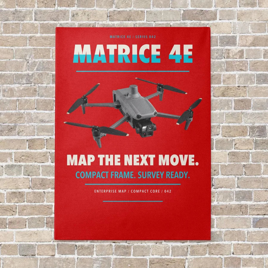 DJI Matrice 4E vertical canvas print - no frame - red background